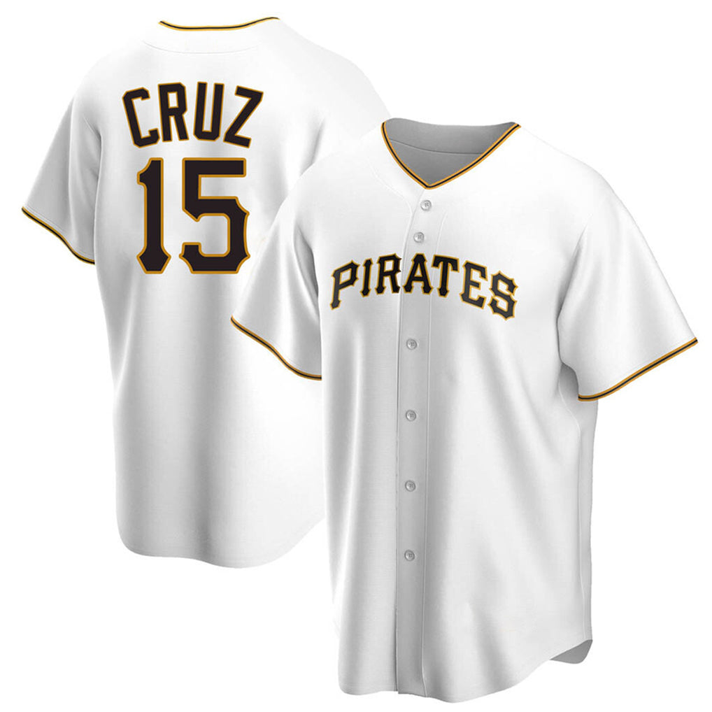 Johmsee P.Pirates #15 Oneil Cruz Player White Home Game Stitched Jerseys