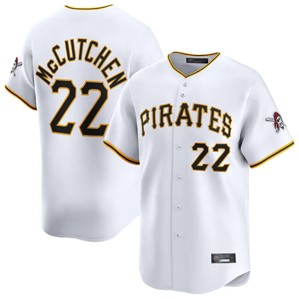 Johmsee P.Pirates #22 Andrew McCutchen Player White Home Limited Stitched Jerseys