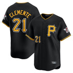 Johmsee P.Pirates #21 Roberto Clemente Player Black Alternate Limited Game Stitched Jerseys