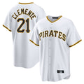 Johmsee P.Pirates #21 Roberto Clemente Player White Home Game Stitched Jerseys