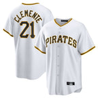 Johmsee P.Pirates #21 Roberto Clemente Player White Home Game Stitched Jerseys