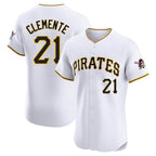 Johmsee P.Pirates #21 Roberto Clemente Player White Home Limited Elite Stitched Jerseys