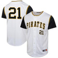 Johmsee P.Pirates #21 Roberto Clemente Player White Throwback Cooperstown Collection Limited Stitched Jerseys