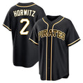 Johmsee P.Pirates #2 Spencer Horwitz Player Black Fashion Out Home Game Stitched Jerseys