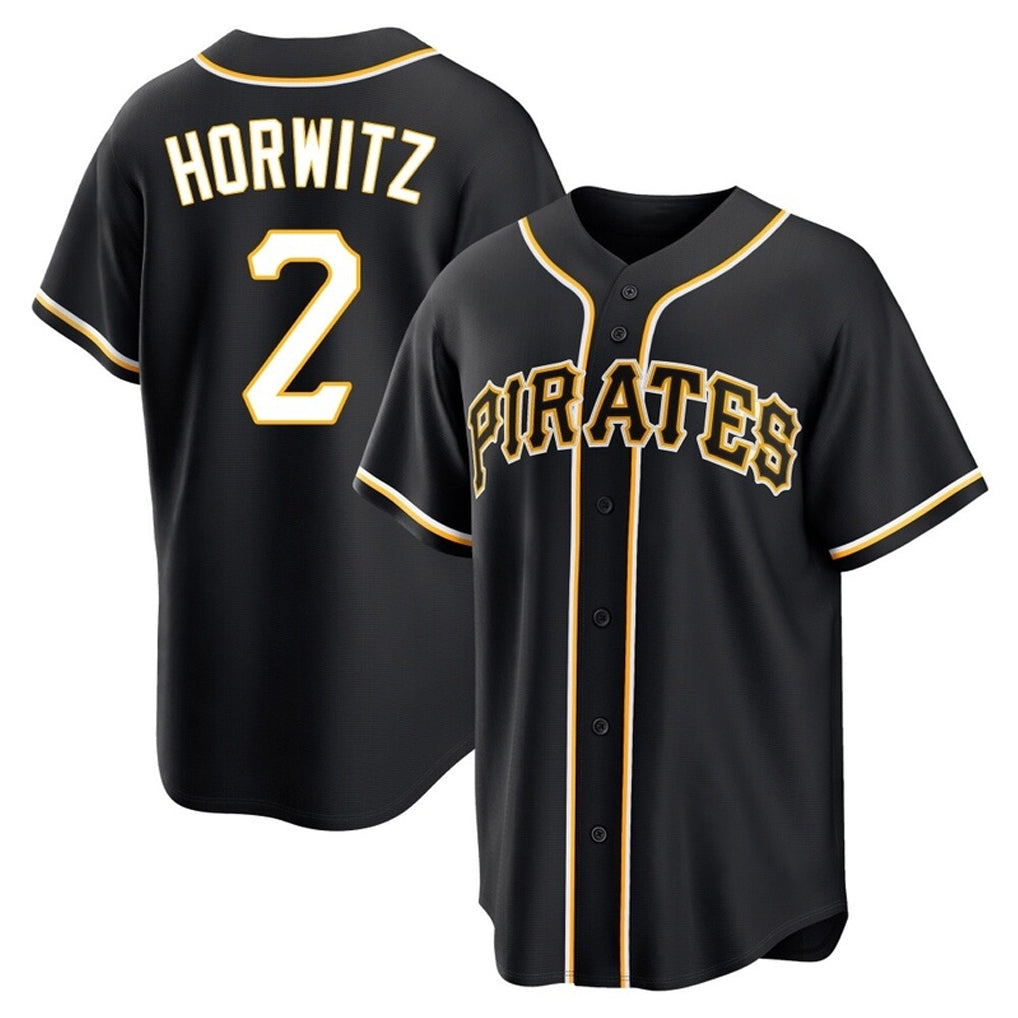 Johmsee P.Pirates #2 Spencer Horwitz Player Black Fashion Out Home Game Stitched Jerseys