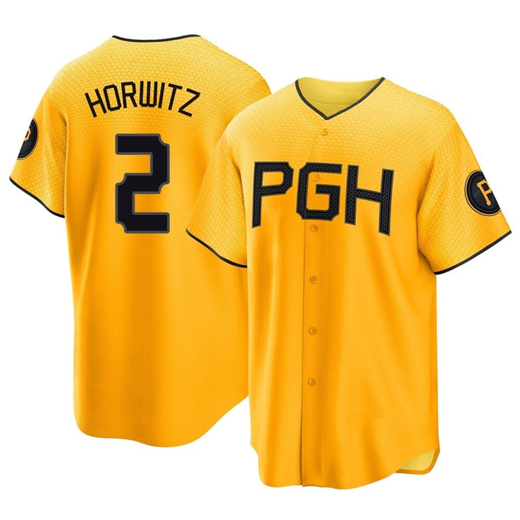 Johmsee P.Pirates #2 Spencer Horwitz Player Gold City Connect Home Game Stitched Jerseys