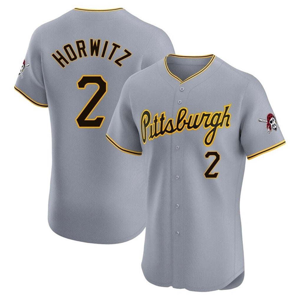 Johmsee P.Pirates #2 Spencer Horwitz Player Gray Road Home Limited Elite Stitched Jerseys