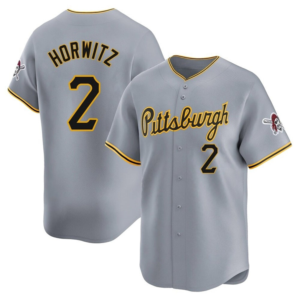 Johmsee P.Pirates #2 Spencer Horwitz Player Gray Road Home Limited Stitched Jerseys