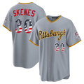 Johmsee P.Pirates #30 Paul Skenes Gray USA 250 Fourth of July Road Stadium Jersey