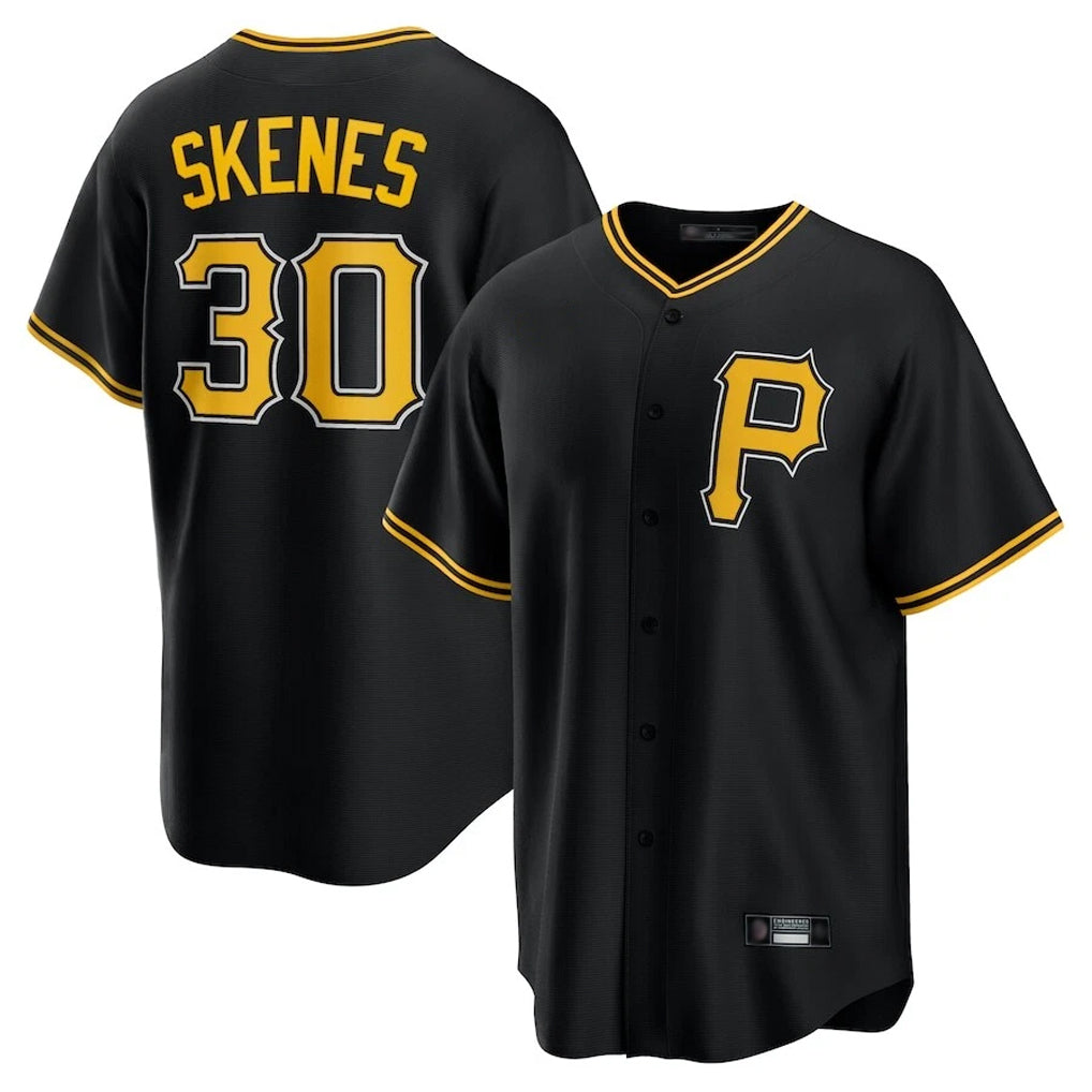 Johmsee P.Pirates #30 Paul Skenes Player Black Alternate 2025 Home Game Stitched Jerseys