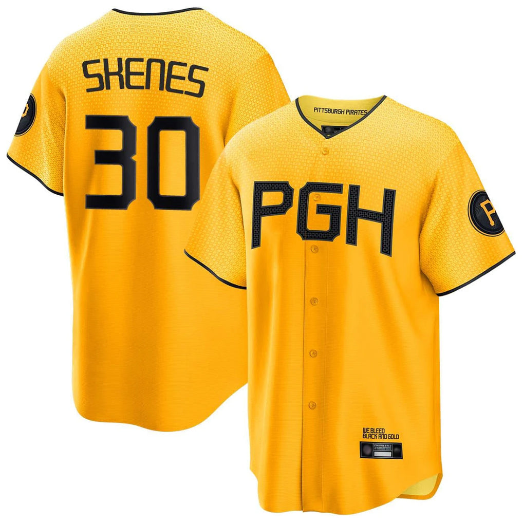 Johmsee P.Pirates #30 Paul Skenes Player Gold City Connect Home Limited Stitched Jerseys