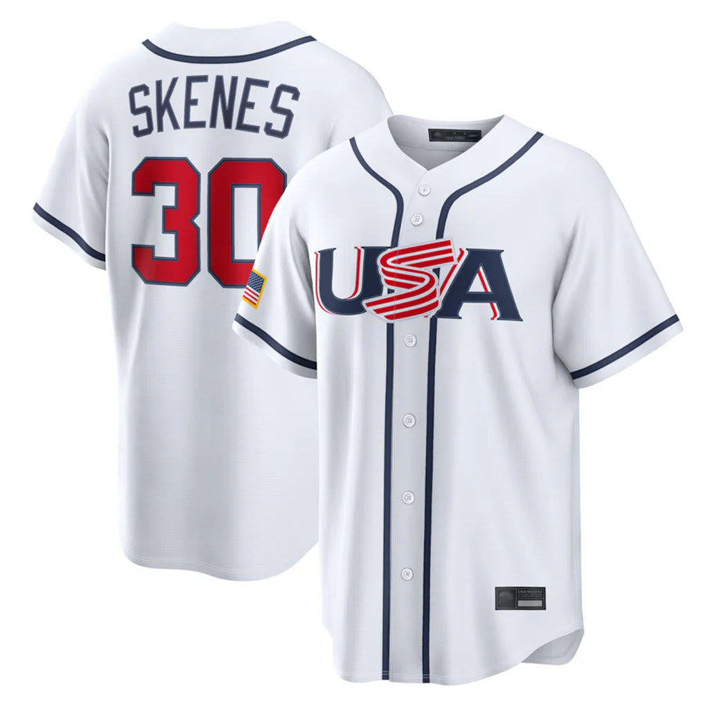 Johmsee P.Pirates #30 Paul Skenes Player White USA 2026 World Classic Home Limited Stitched Jerseys
