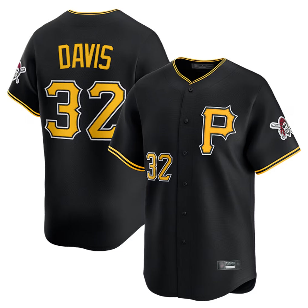 Johmsee P.Pirates #32 Henry Davis Player Black Alternate Limited Game Stitched Jerseys