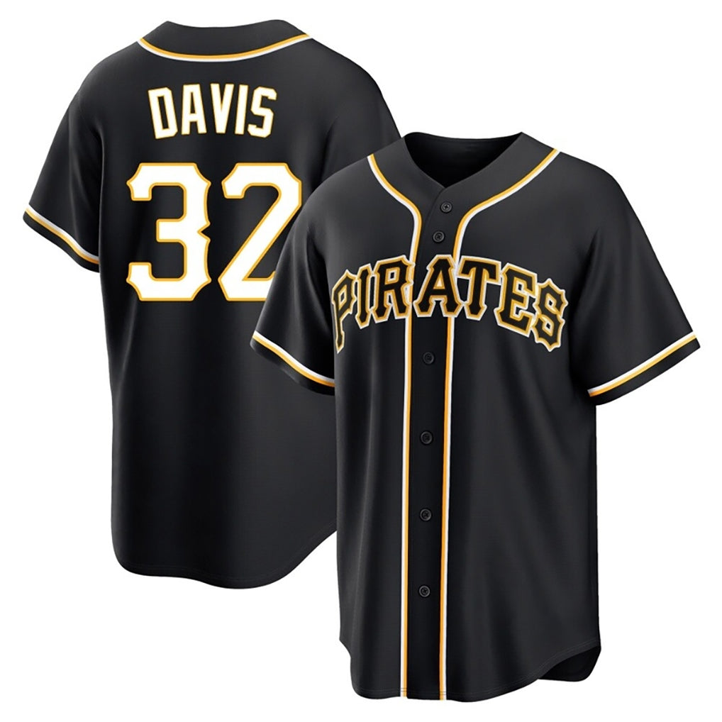 Johmsee P.Pirates #32 Henry Davis Player Black Fashion Out Home Game Stitched Jerseys