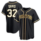 Johmsee P.Pirates #32 Henry Davis Player Black Fashion Out Home Game Stitched Jerseys