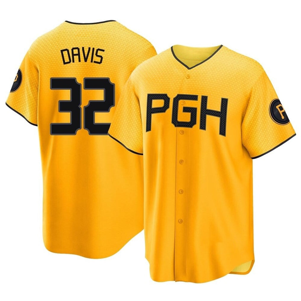Johmsee P.Pirates #32 Henry Davis Player Gold City Connect Home Game Stitched Jerseys