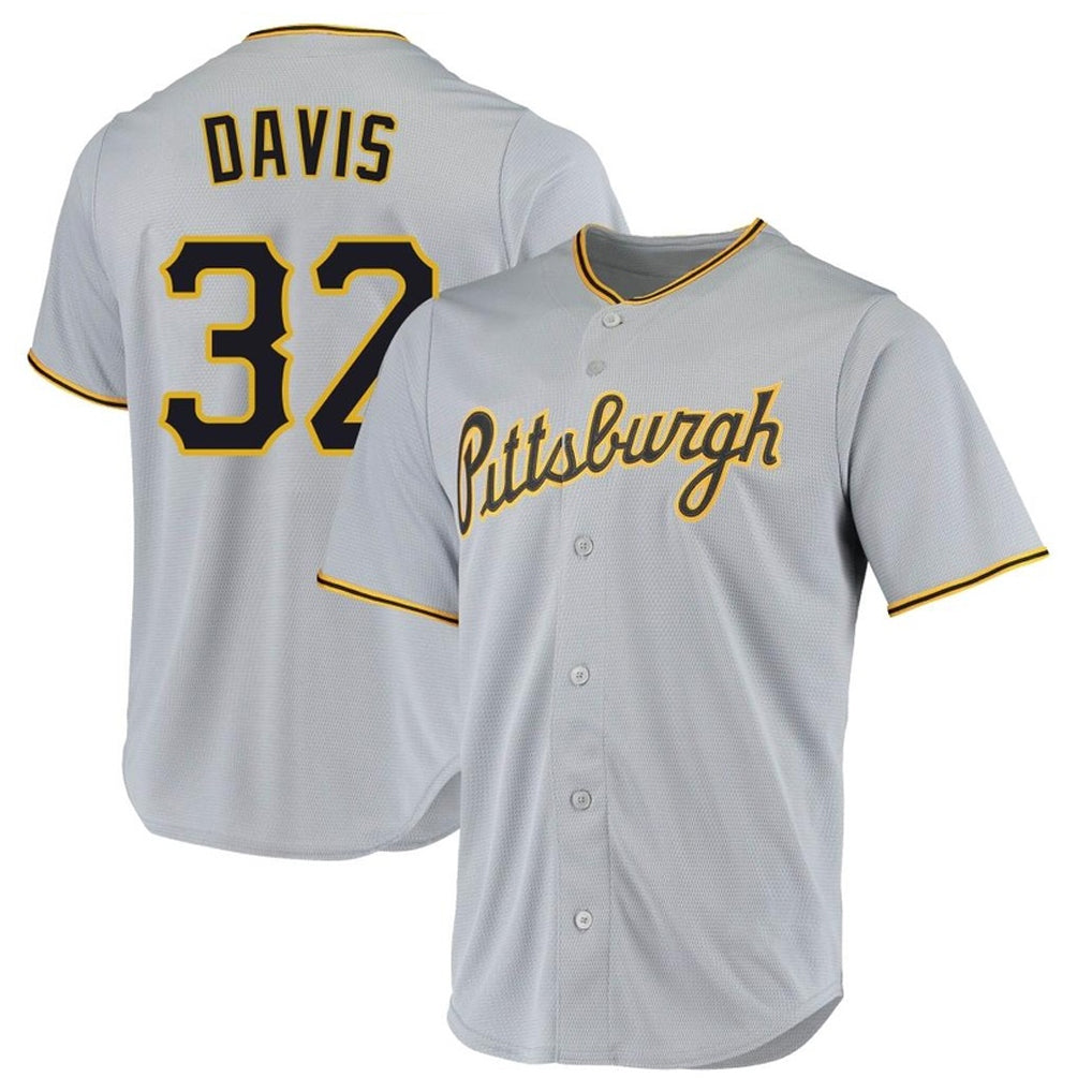 Johmsee P.Pirates #32 Henry Davis Player Gray Road Home Game Stitched Jerseys
