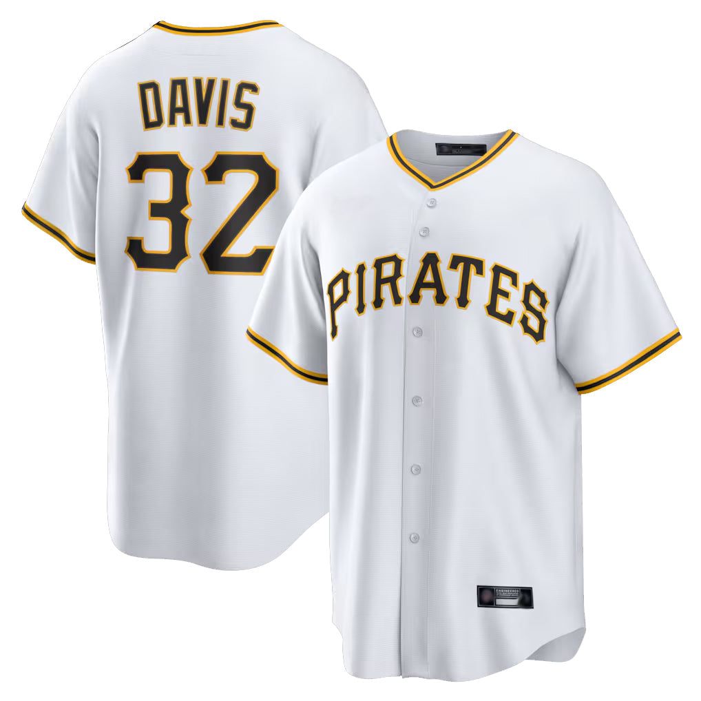 Johmsee P.Pirates #32 Henry Davis Player White Home Game Stitched Jerseys