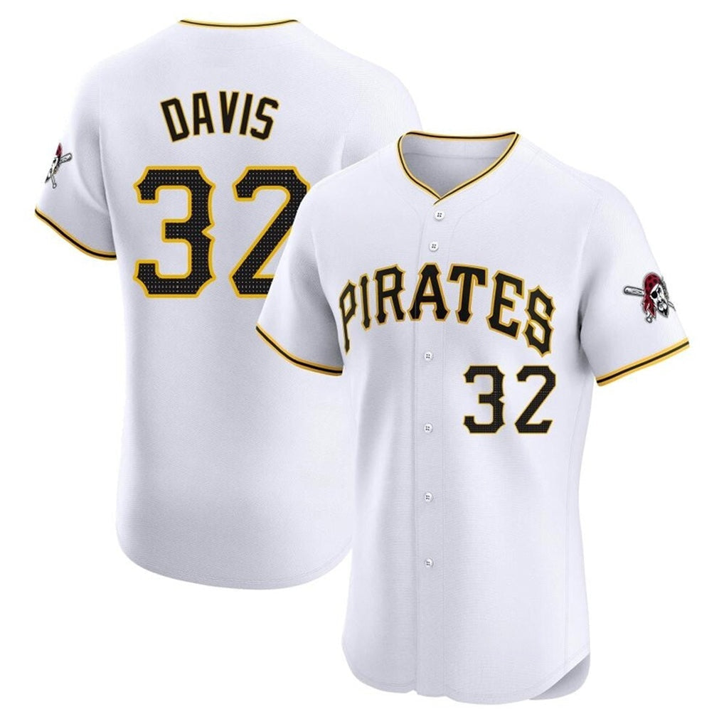 Johmsee P.Pirates #32 Henry Davis Player White Home Limited Elite Stitched Jerseys