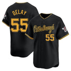 Johmsee P.Pirates #55 Jason Delay Player Black Alt Home Limited Stitched Jerseys