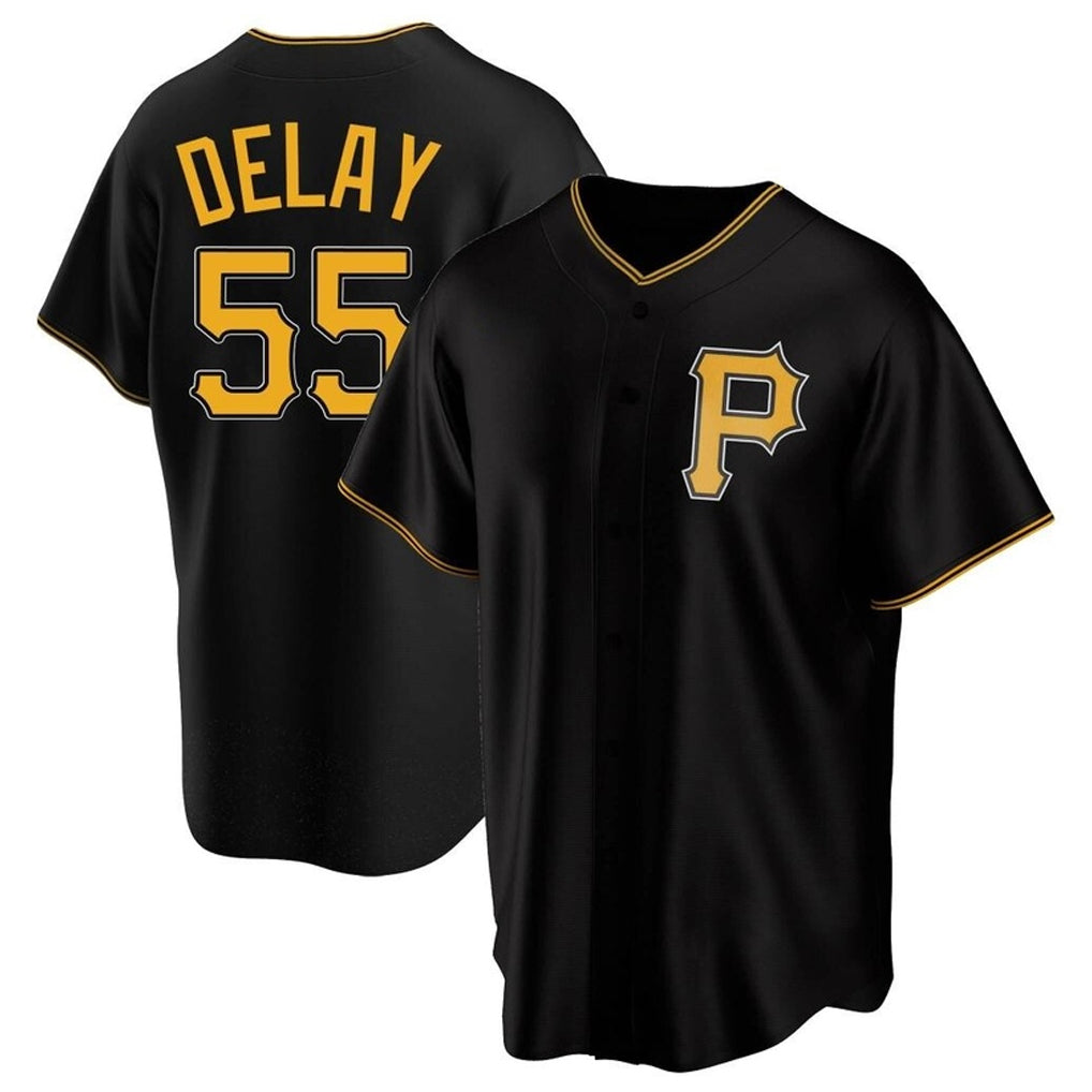 Johmsee P.Pirates #55 Jason Delay Player Black Alternate 2025 Home Game Stitched Jerseys
