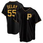 Johmsee P.Pirates #55 Jason Delay Player Black Alternate 2025 Home Game Stitched Jerseys
