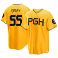Johmsee P.Pirates #55 Jason Delay Player Gold City Connect Home Game Stitched Jerseys