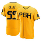 Johmsee P.Pirates #55 Jason Delay Player Gold City Connect Home Limited Elite Stitched Jerseys