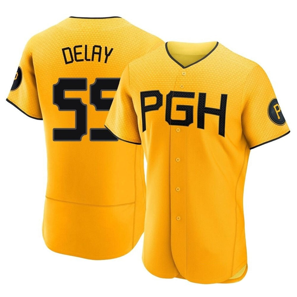 Johmsee P.Pirates #55 Jason Delay Player Gold City Connect Home Limited Elite Stitched Jerseys
