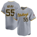 Johmsee P.Pirates #55 Jason Delay Player Gray Road Home Limited Stitched Jerseys