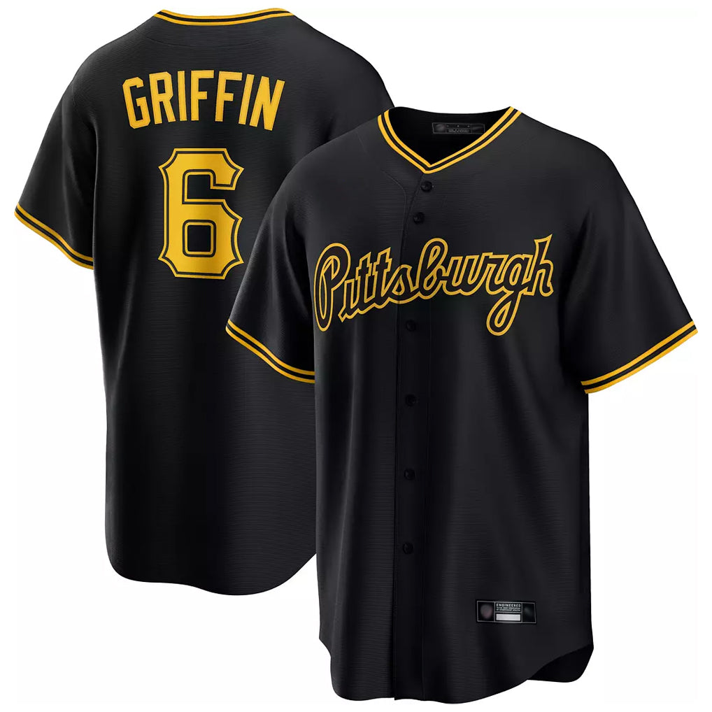 Johmsee P.Pirates #6 Konnor Griffin Player Black Alt Home Game Stitched Jerseys