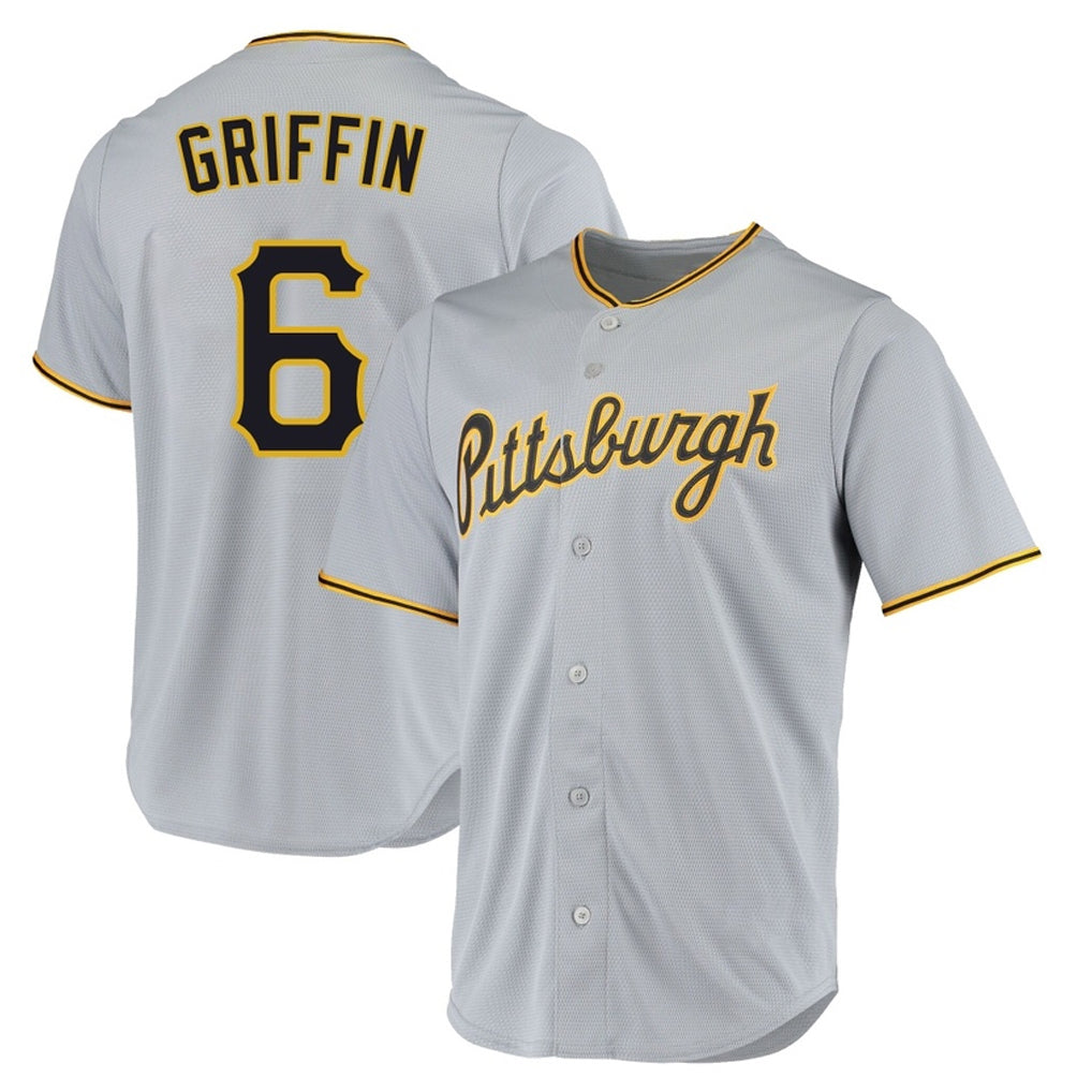 Johmsee P.Pirates #6 Konnor Griffin Player Gray Road Home Game Stitched Jerseys