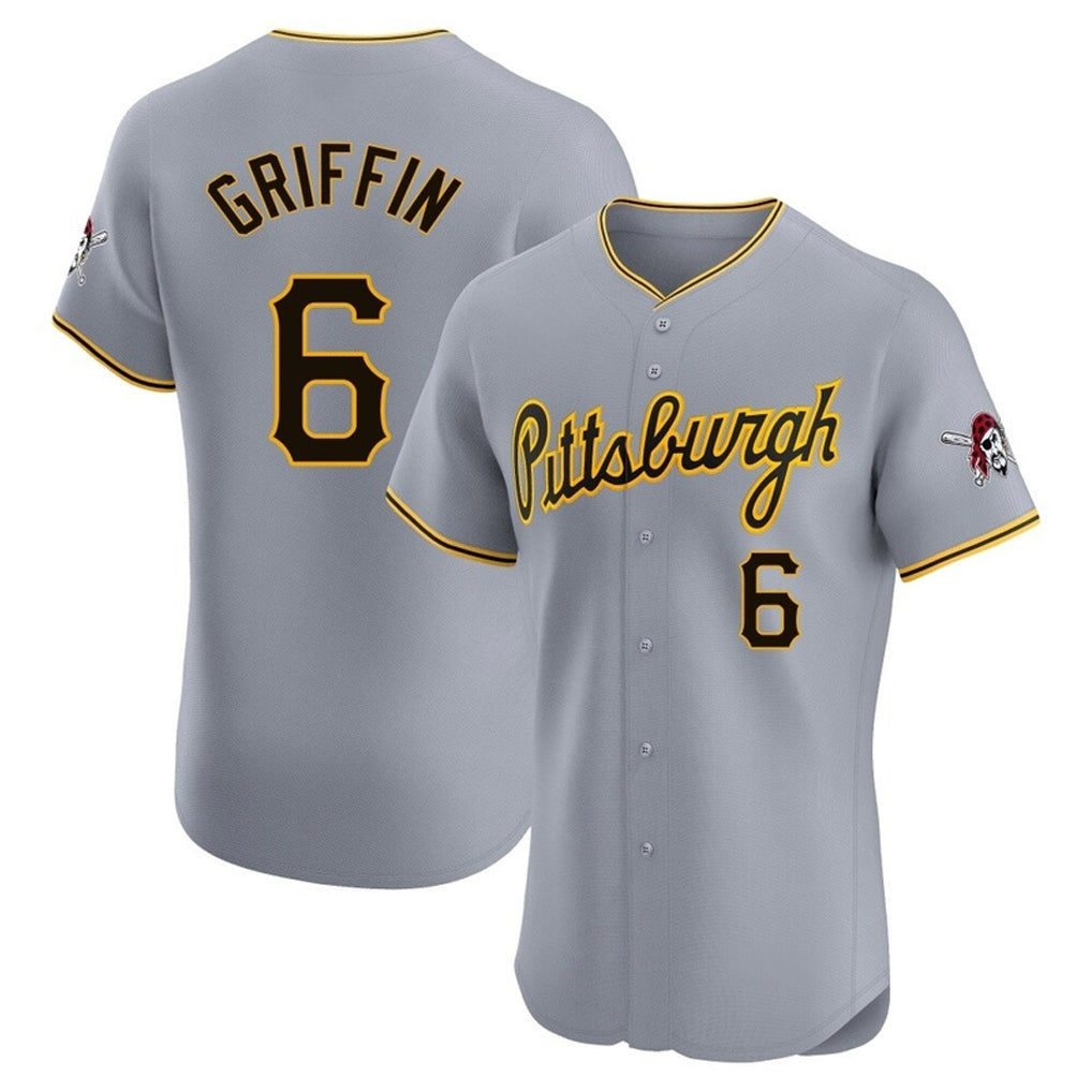 Johmsee P.Pirates #6 Konnor Griffin Player Gray Road Home Limited Elite Stitched Jerseys