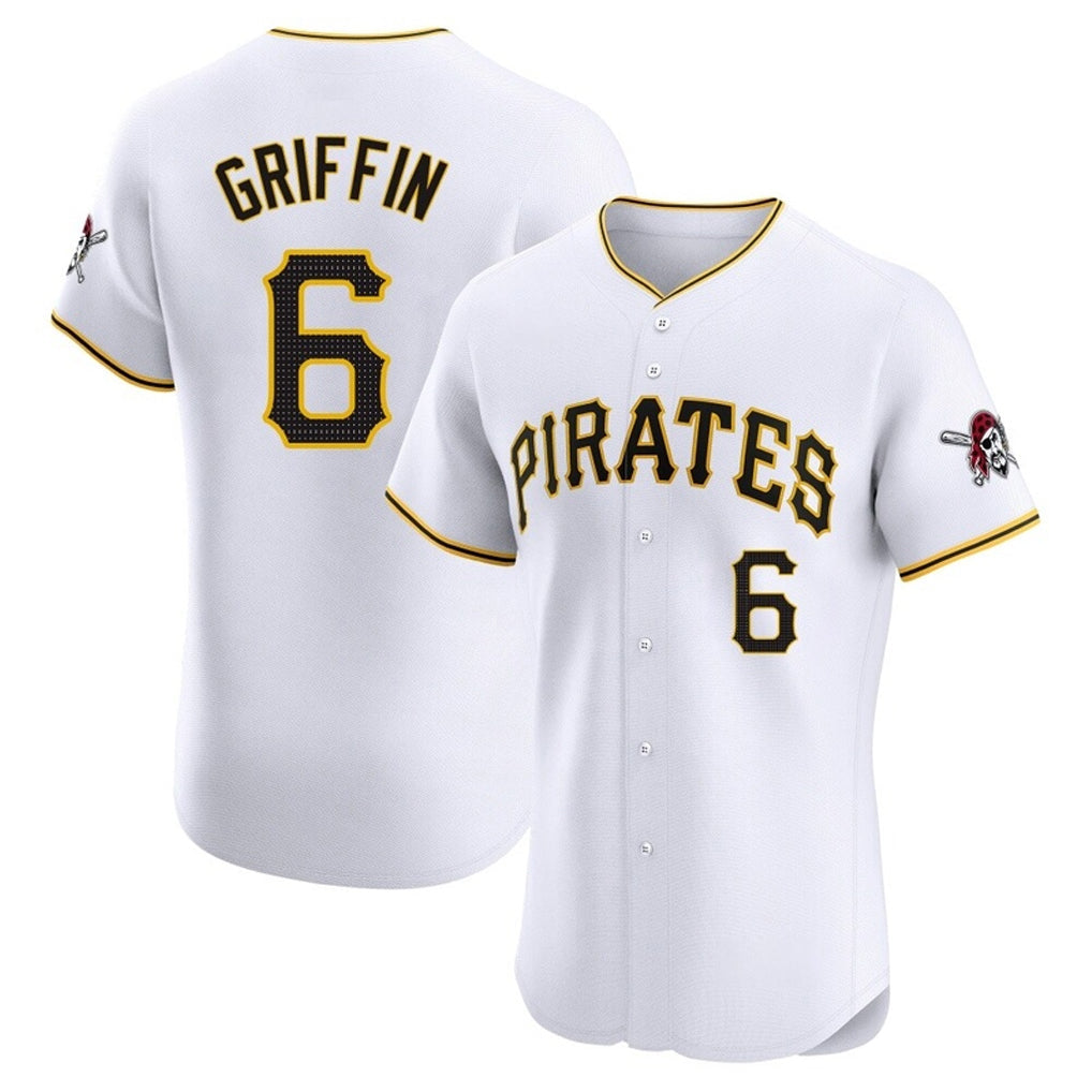 Johmsee P.Pirates #6 Konnor Griffin Player White Home Limited Elite Stitched Jerseys