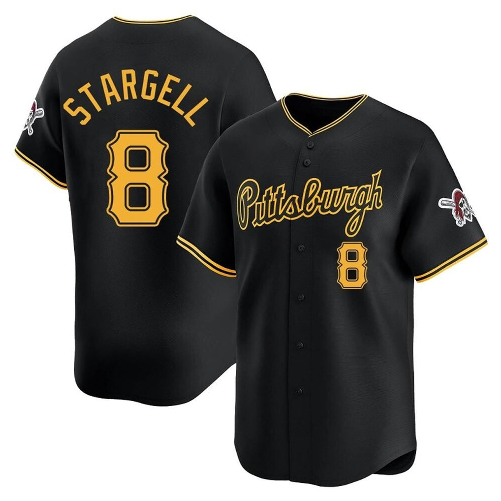 Johmsee P.Pirates #8 Willie Stargell Player Black Alt Home Limited Stitched Jerseys