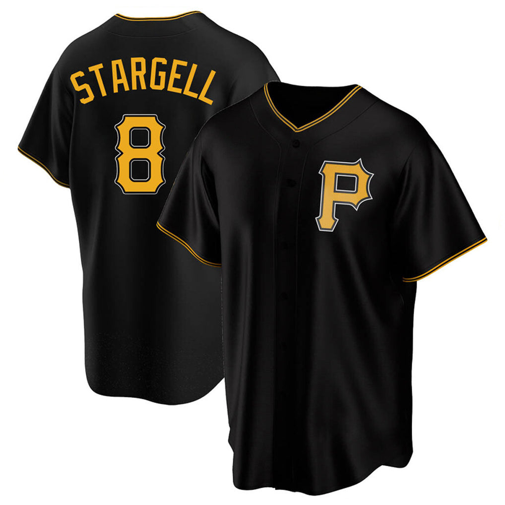 Johmsee P.Pirates #8 Willie Stargell Player Black Alternate 2025 Home Game Stitched Jerseys