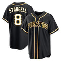 Johmsee P.Pirates #8 Willie Stargell Player Black Fashion Out Home Game Stitched Jerseys