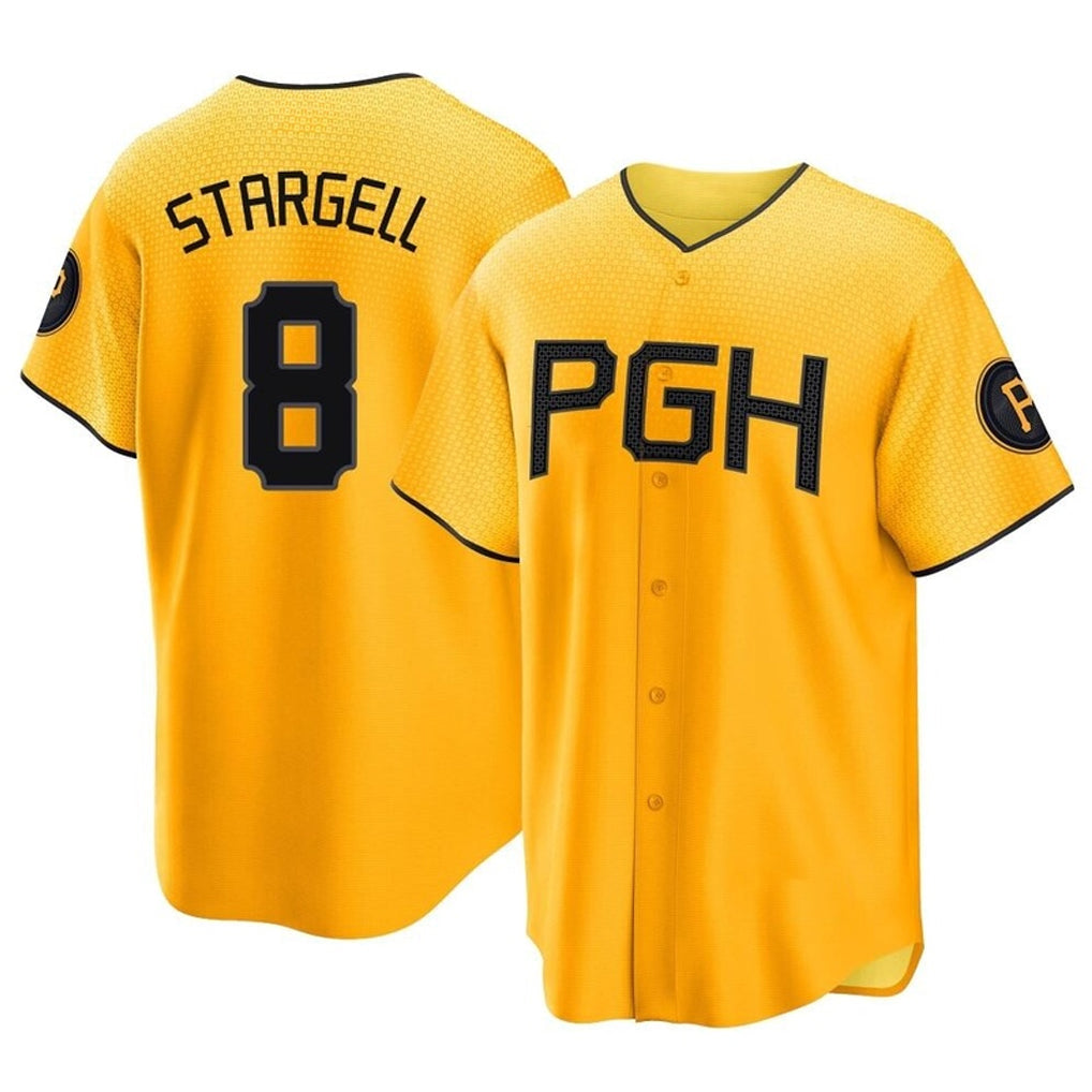 Johmsee P.Pirates #8 Willie Stargell Player Gold City Connect Home Game Stitched Jerseys