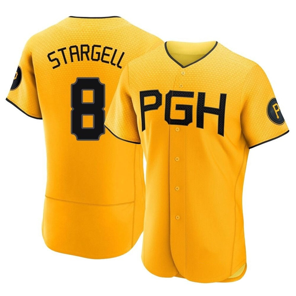 Johmsee P.Pirates #8 Willie Stargell Player Gold City Connect Home Limited Elite Stitched Jerseys
