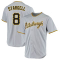Johmsee P.Pirates #8 Willie Stargell Player Gray Road Home Game Stitched Jerseys