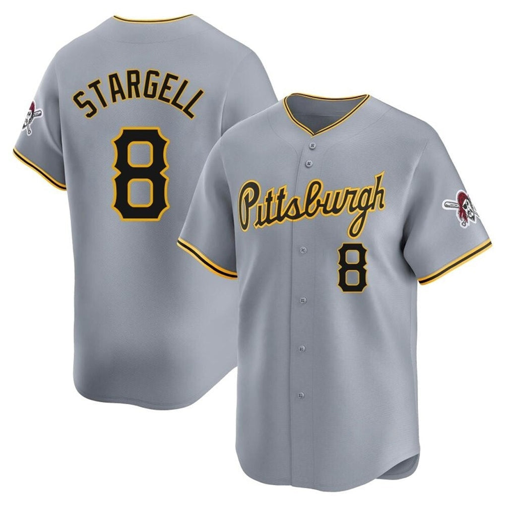 Johmsee P.Pirates #8 Willie Stargell Player Gray Road Home Limited Stitched Jerseys
