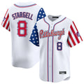 Johmsee P.Pirates #8 Willie Stargell Player White 2025 Independence Day Vapor Premier Limited Stitched Jerseys