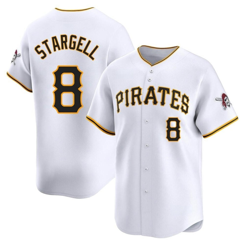Johmsee P.Pirates #8 Willie Stargell Player White Home Limited Stitched Jerseys