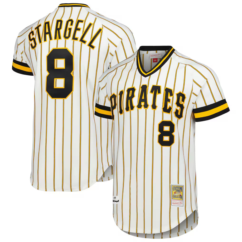 Johmsee P.Pirates #8 Willie Stargell Player White Mitchell & Ness Cooperstown Collection 1979 Limited Stitched Jerseys