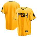 Johmsee P.Pirates Blank Player Gold City Connect Home Game Stitched Jerseys
