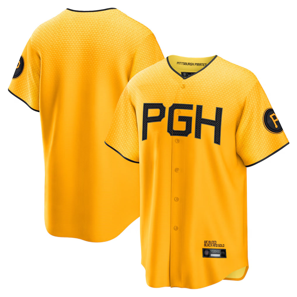 Johmsee P.Pirates Blank Player Gold City Connect Home Game Stitched Jerseys