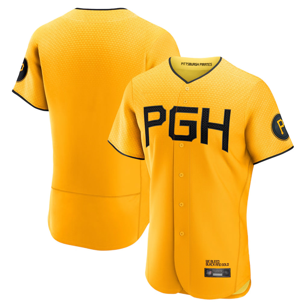 Johmsee P.Pirates Blank Player Gold City Connect Home Limited Stitched Jerseys