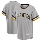 Johmsee P.Pirates Blank Player Gray Throwback Cooperstown Collection Limited T-shirt Stitched Jerseys