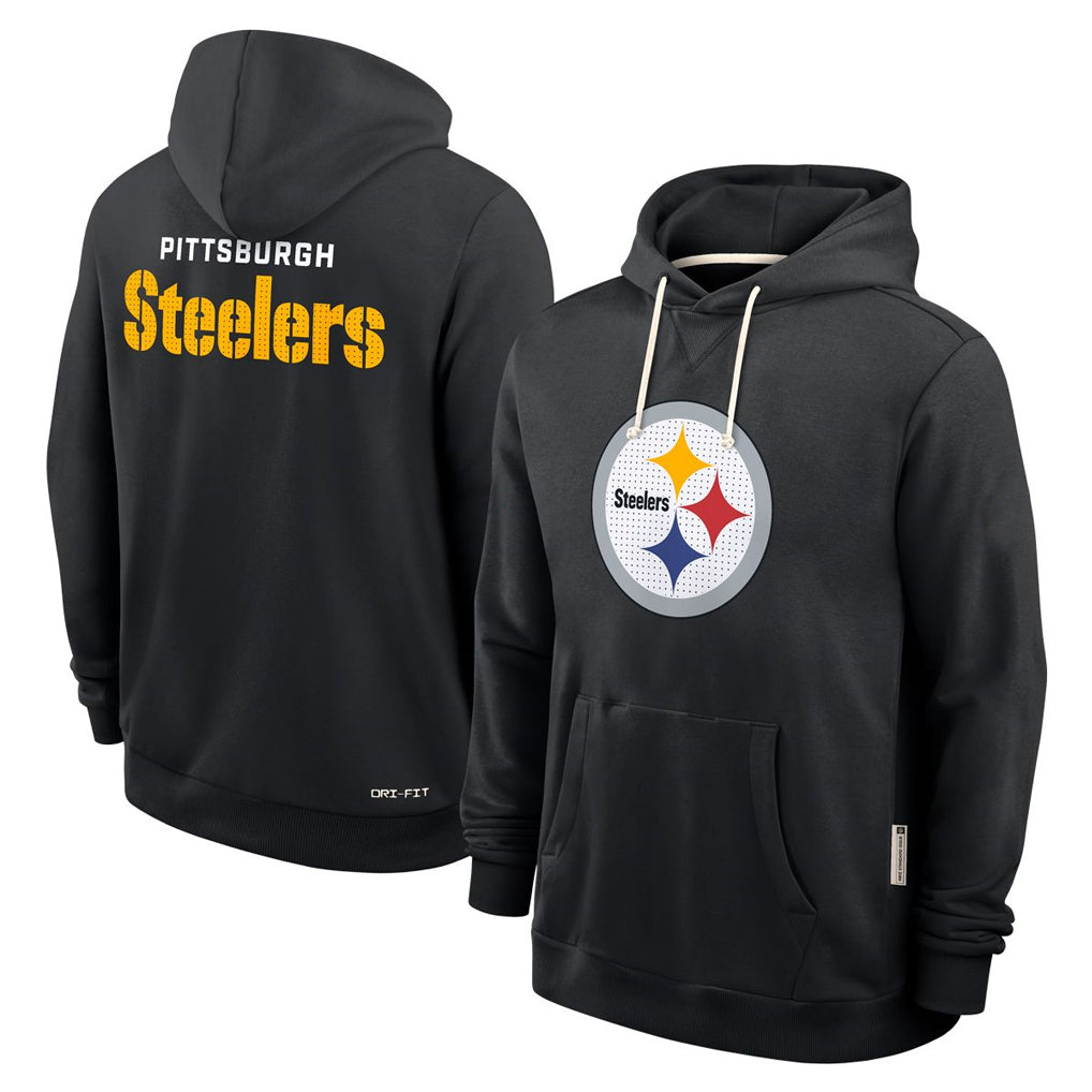Johmsee P.Steelers Blck LOGO Pullover Hoodies Limited Blank Player Stitched Jerseys