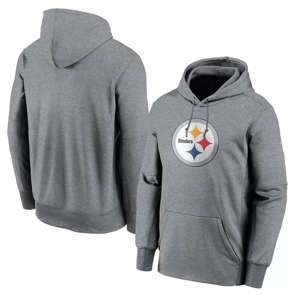 Johmsee P.Steelers Gray LOGO Pullover Hoodies Limited Blank Player Stitched Jerseys